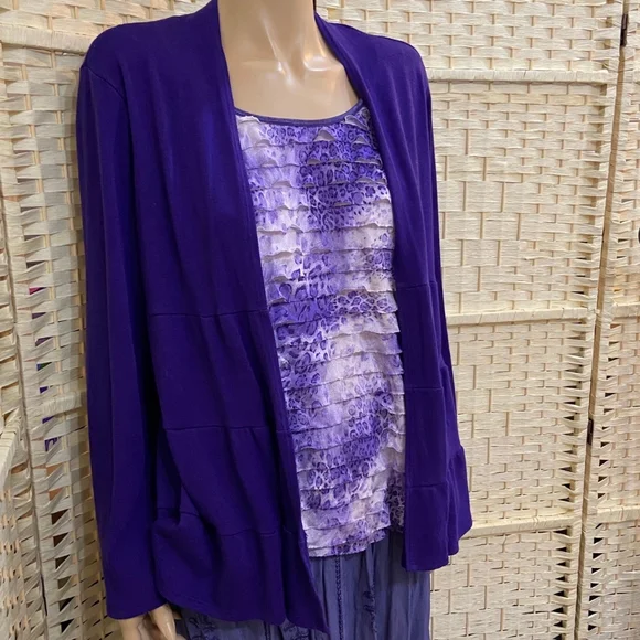 2pc Purple Top and Skirt Set - Picture 3 of 10